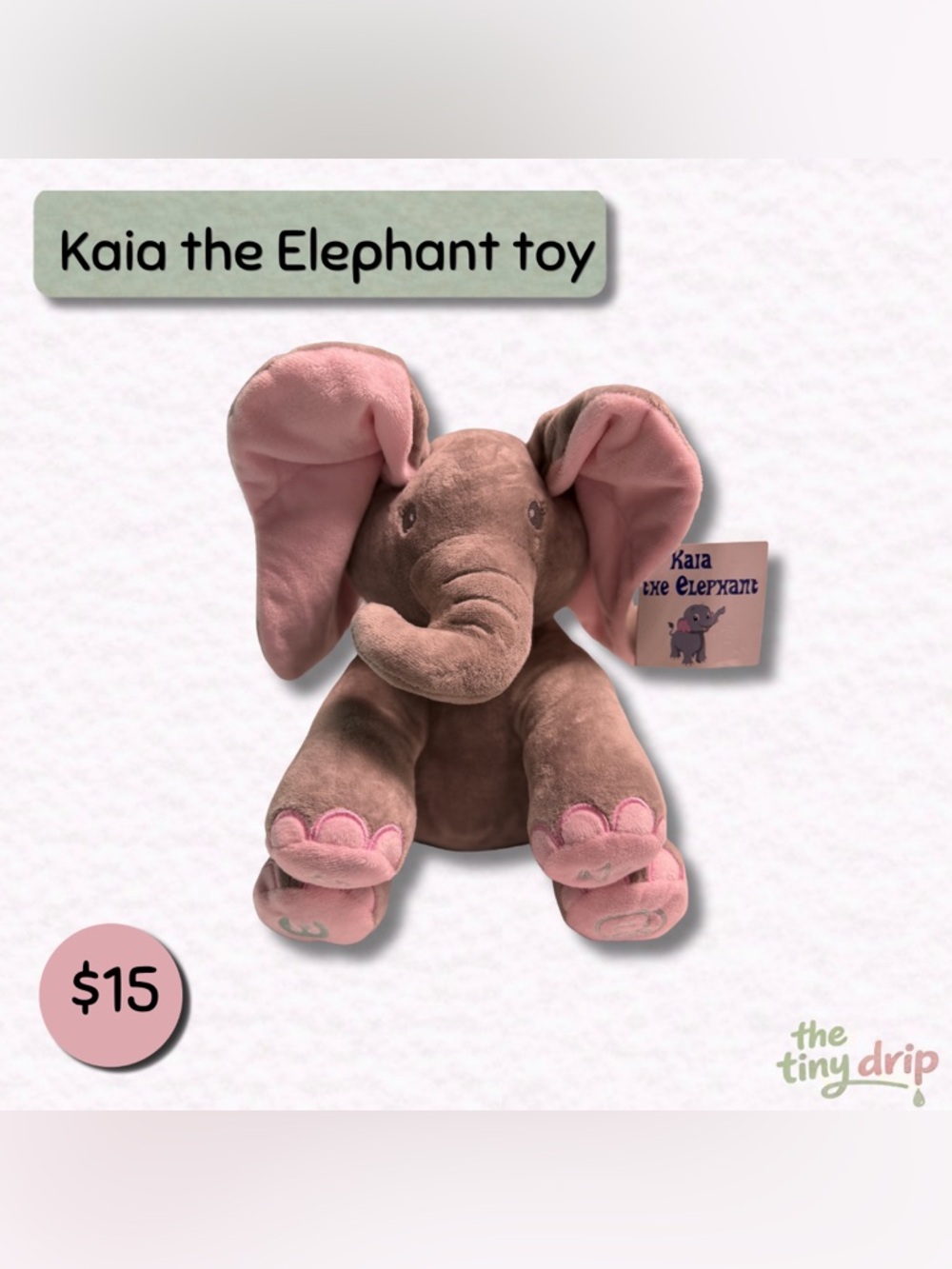 Kaia Interactive Musical Peek-A-Boo Stuffed Elephant Toy